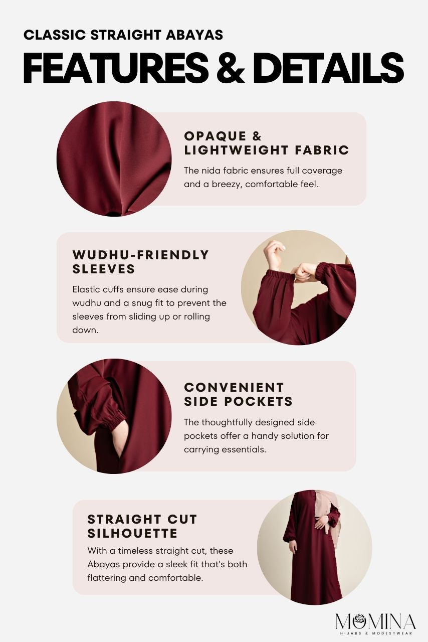Classic Straight Abaya - Khawlah