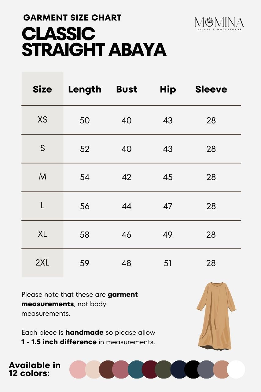 Classic Straight Abaya - Khawlah