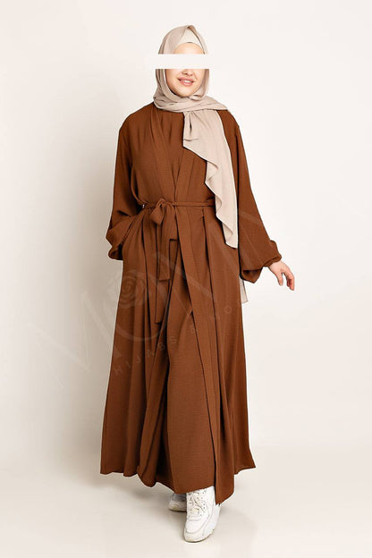 Amani Textured Abaya Set - Canyon