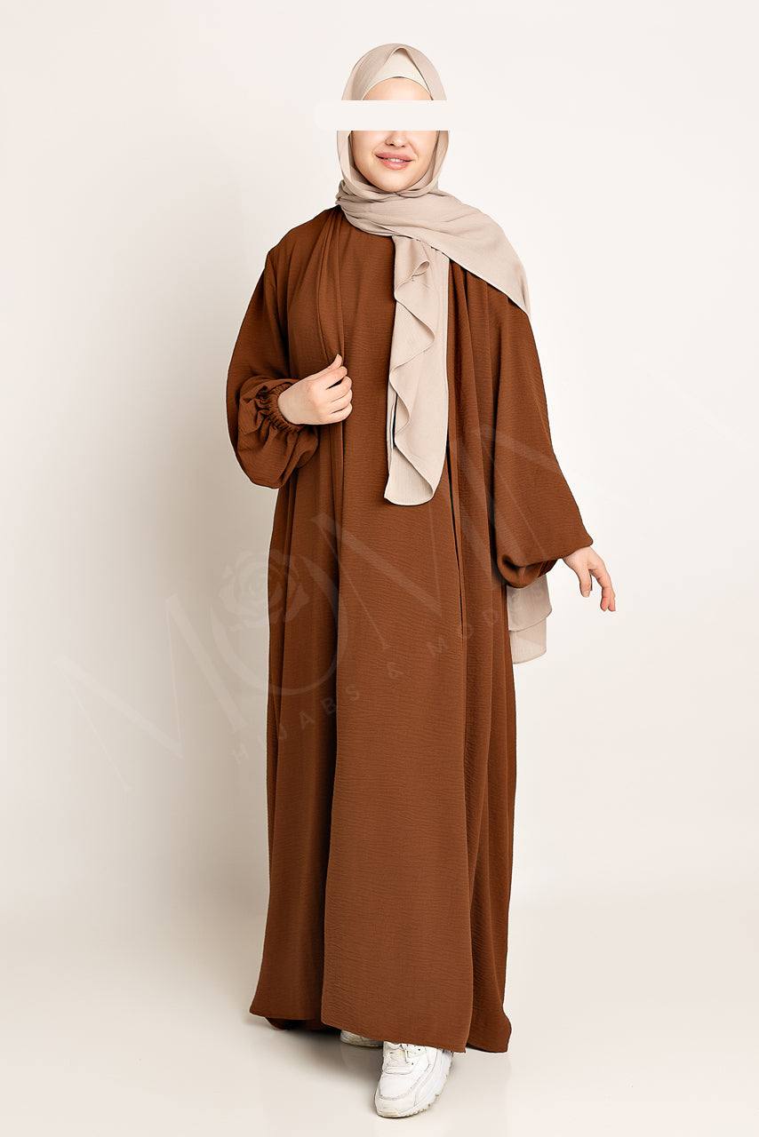 Amani Textured Abaya Set - Canyon