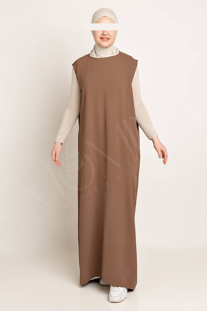 Amani Textured Abaya Set - Cocoa Brown