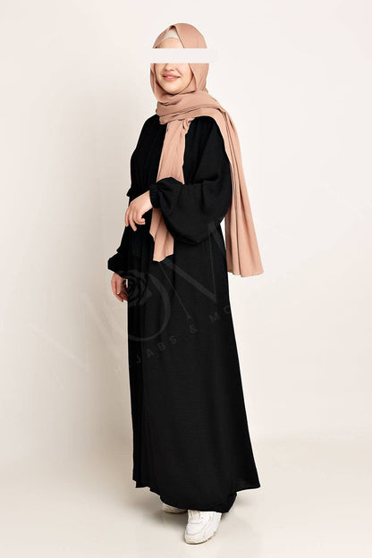 Amani Textured Abaya Set - Smolder